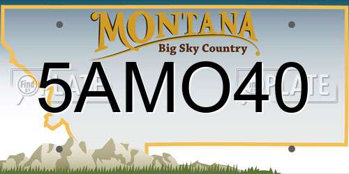 5AMO40 Montana License Plate