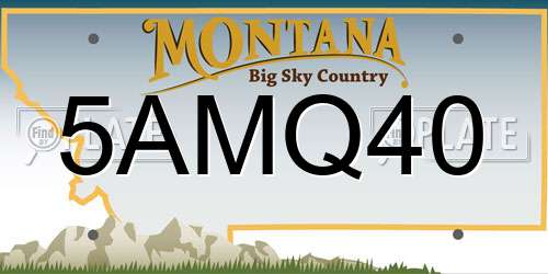 5AMQ40 Montana License Plate