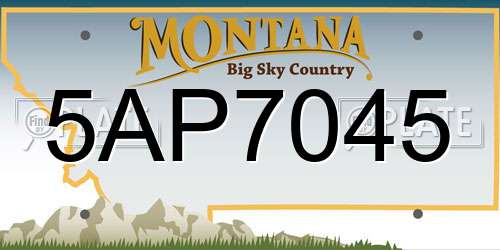 5AP7045 Montana License Plate