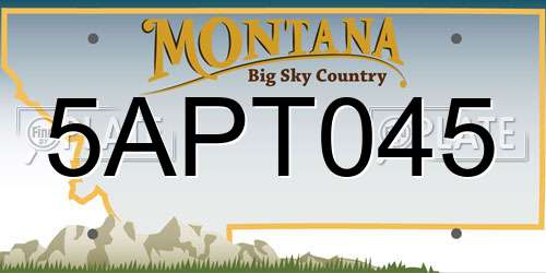 5APT045 Montana License Plate