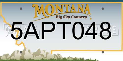 5APT048 Montana License Plate