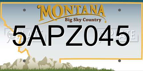 5APZ045 Montana License Plate