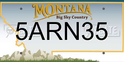 5ARN35 Montana License Plate