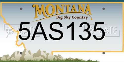 5AS135 Montana License Plate