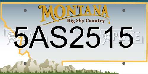 5AS2515 Montana License Plate