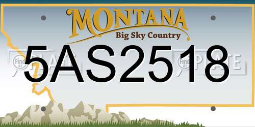 5AS2518 Montana License Plate