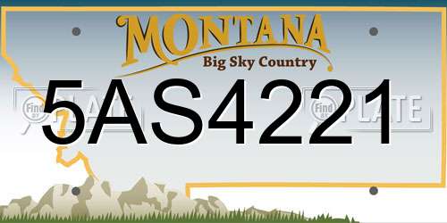 5AS4221 Montana License Plate