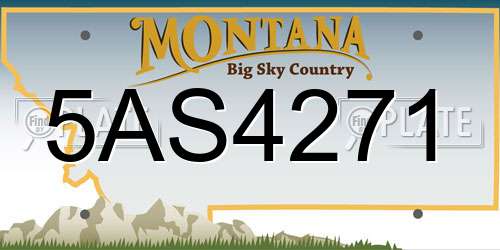 5AS4271 Montana License Plate