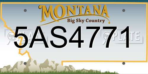 5AS4771 Montana License Plate