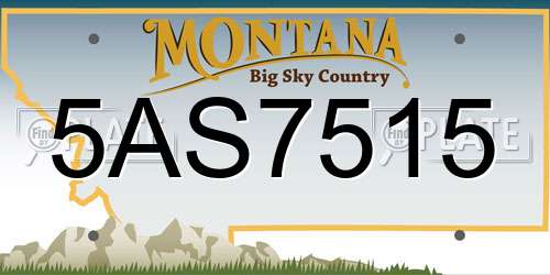 5AS7515 Montana License Plate