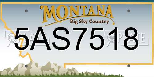 5AS7518 Montana License Plate