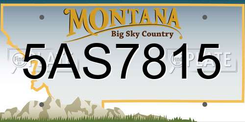 5AS7815 Montana License Plate