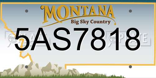 5AS7818 Montana License Plate