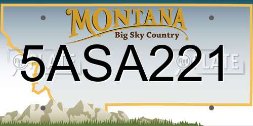 5ASA221 Montana License Plate
