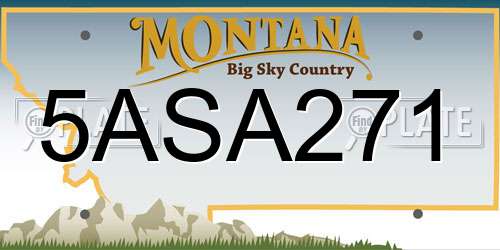 5ASA271 Montana License Plate