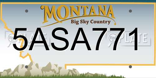 5ASA771 Montana License Plate