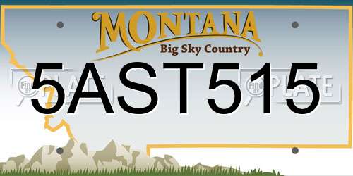 5AST515 Montana License Plate