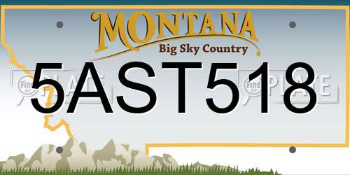 5AST518 Montana License Plate