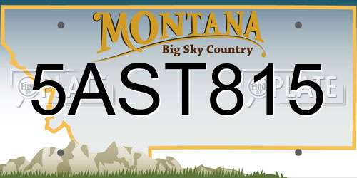 5AST815 Montana License Plate