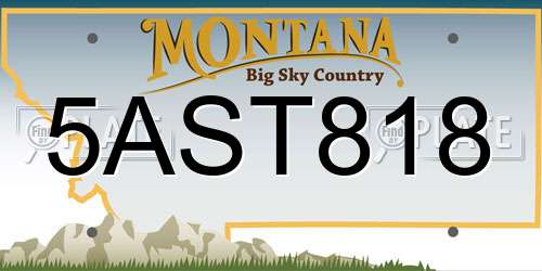 5AST818 Montana License Plate