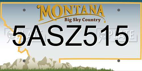 5ASZ515 Montana License Plate