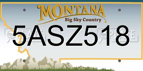5ASZ518 Montana License Plate