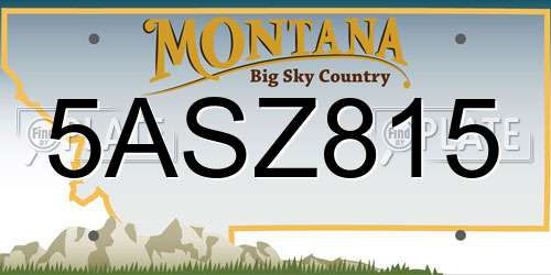 5ASZ815 Montana License Plate