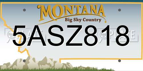 5ASZ818 Montana License Plate
