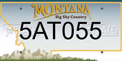 5AT055 Montana License Plate