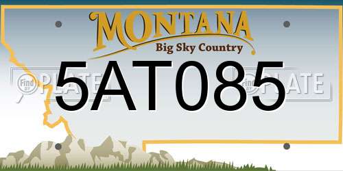 5AT085 Montana License Plate