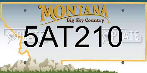 5AT210 Montana License Plate