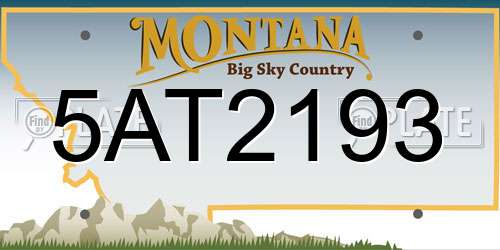 5AT2193 Montana License Plate