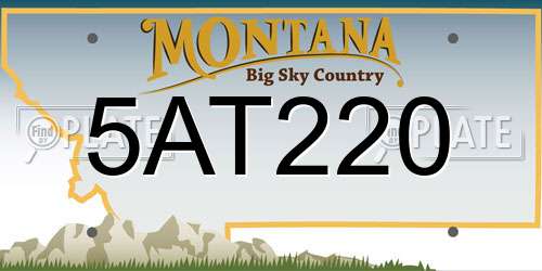 5AT220 Montana License Plate