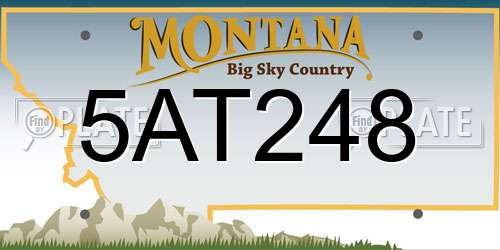 5AT248 Montana License Plate