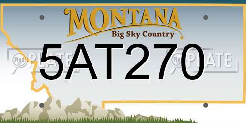 5AT270 Montana License Plate