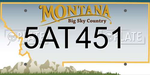5AT451 Montana License Plate