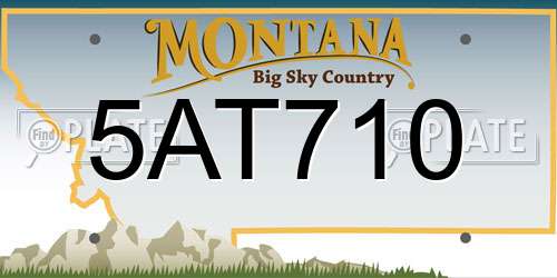 5AT710 Montana License Plate
