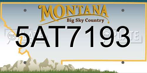 5AT7193 Montana License Plate