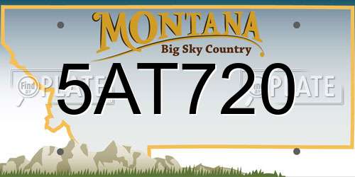 5AT720 Montana License Plate
