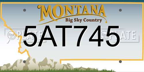 5AT745 Montana License Plate