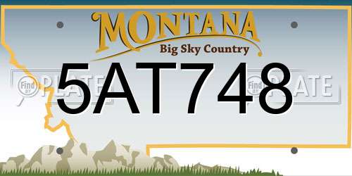 5AT748 Montana License Plate