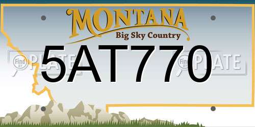 5AT770 Montana License Plate