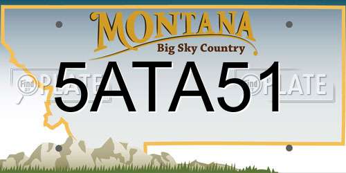 5ATA51 Montana License Plate
