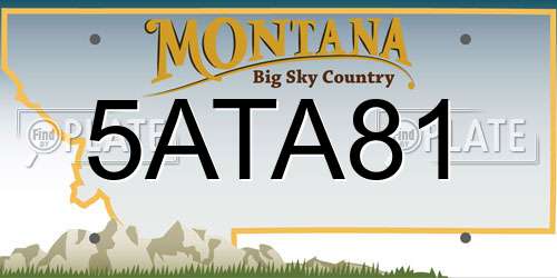 5ATA81 Montana License Plate