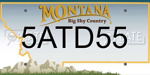 5ATD55 Montana License Plate