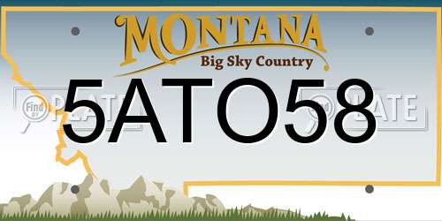 5ATO58 Montana License Plate