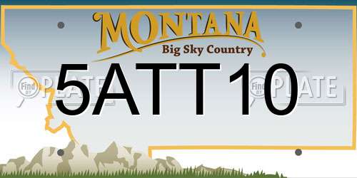 5ATT10 Montana License Plate