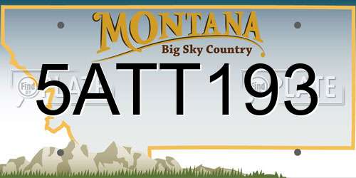 5ATT193 Montana License Plate