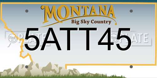 5ATT45 Montana License Plate