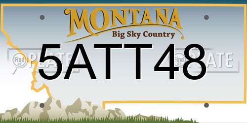 5ATT48 Montana License Plate